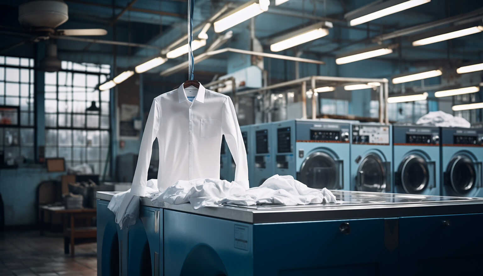 foto-de-uma-camisa-de-negocios-no-fundo-de-uma-maquina-de-lavar-industrial